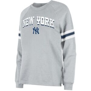 MLB Womens Long Sleeve Pullover Crewneck Shirt New York Mets Grey Size XL